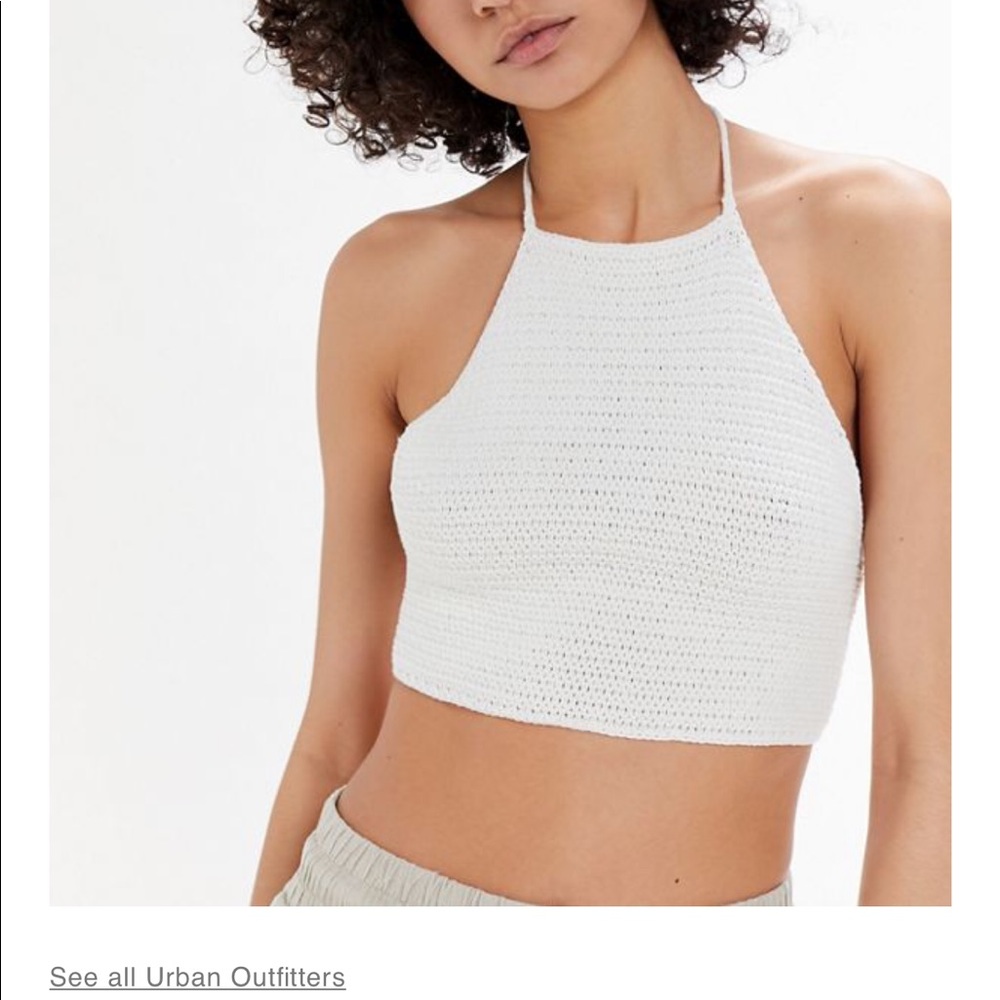 Urban Outfitters White knit crop top